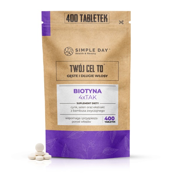 Biotyna 4xTAK z naturalnym krzemem - 400 tabletek