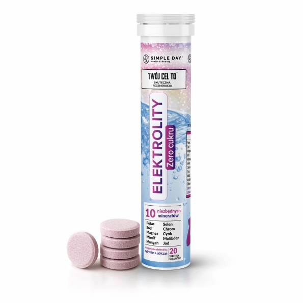Elektrolity Zero cukru – dwa smaki - 20 tabletek musujących