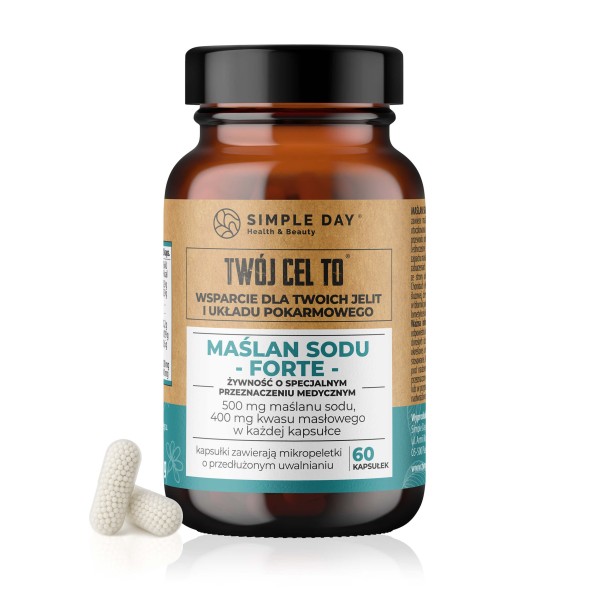 Maślan Sodu –Forte– - 60 kapsułek | 500 mg maślanu sodu w kapsułce