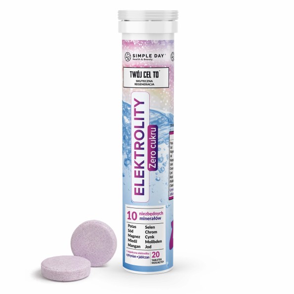 Elektrolity Zero Cukru – smak jagodowy - 20 tabletek