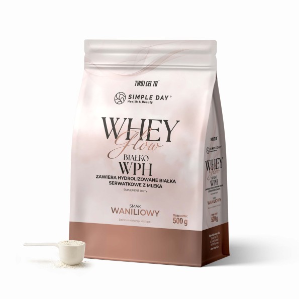 WHEY GLOW Białko serwatkowe WPH waniliowe 500 g