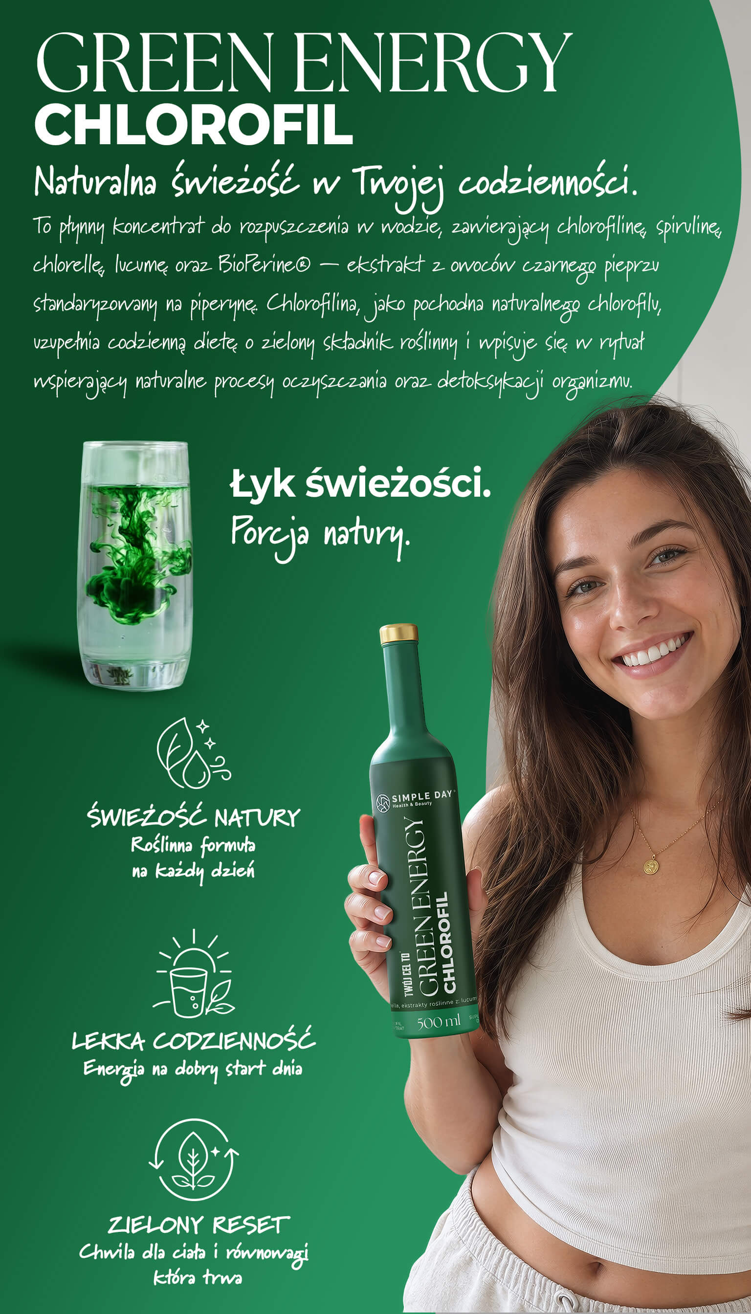 Chlorofil w płynie 500 ml – GREEN ENERGY Twój Cel To