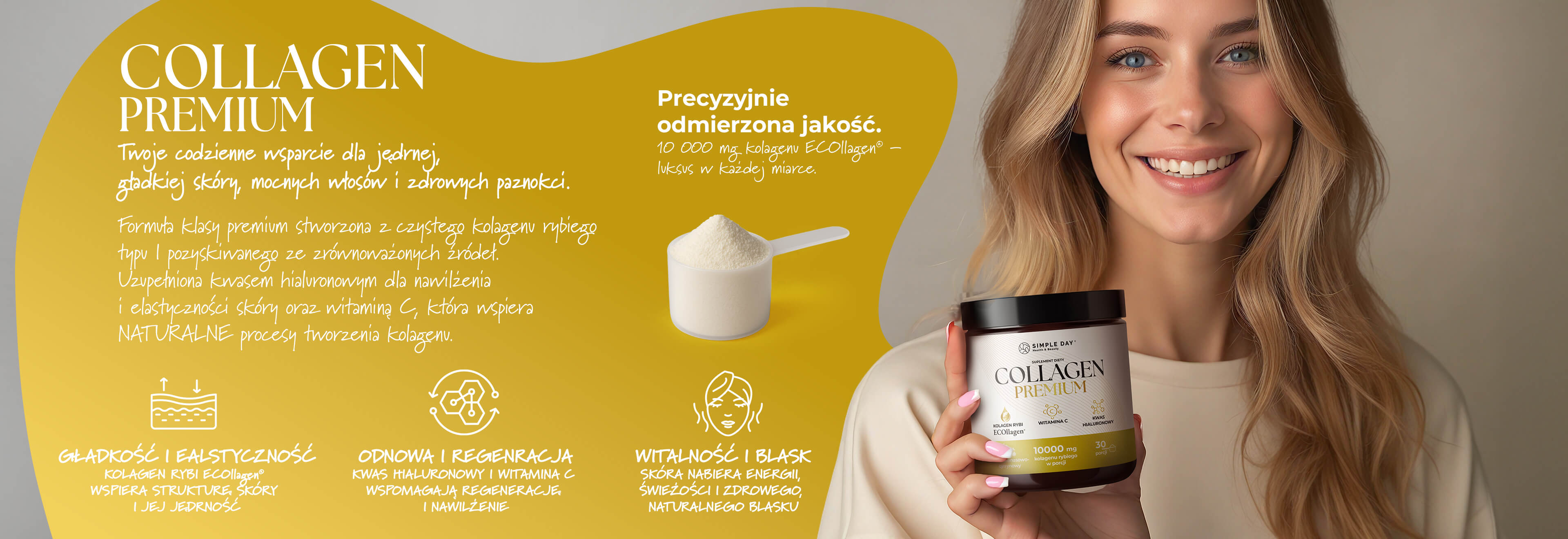 Collagen Premium - Twoje wsparcie każdego dnia. Opakowanie suplementu Collagen Premium Twój Cel To.