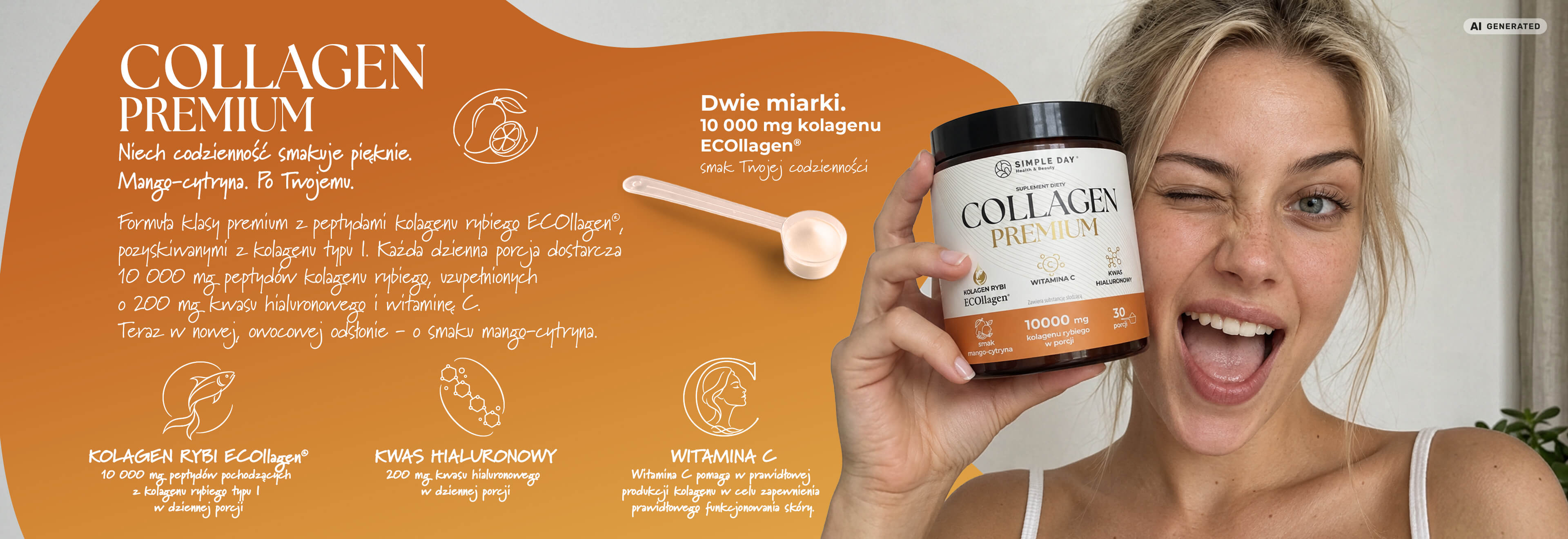 Collagen Premium - Twoje wsparcie każdego dnia. Opakowanie suplementu Collagen Premium Twój Cel To.