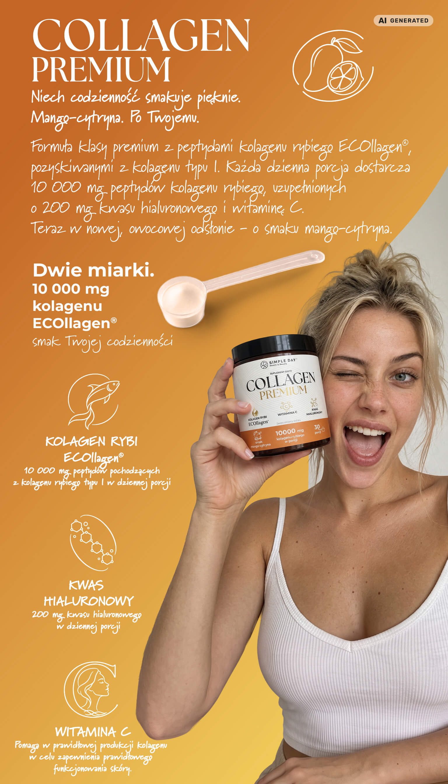 Collagen Premium - Twoje wsparcie każdego dnia. Opakowanie suplementu Collagen Premium Twój Cel To.