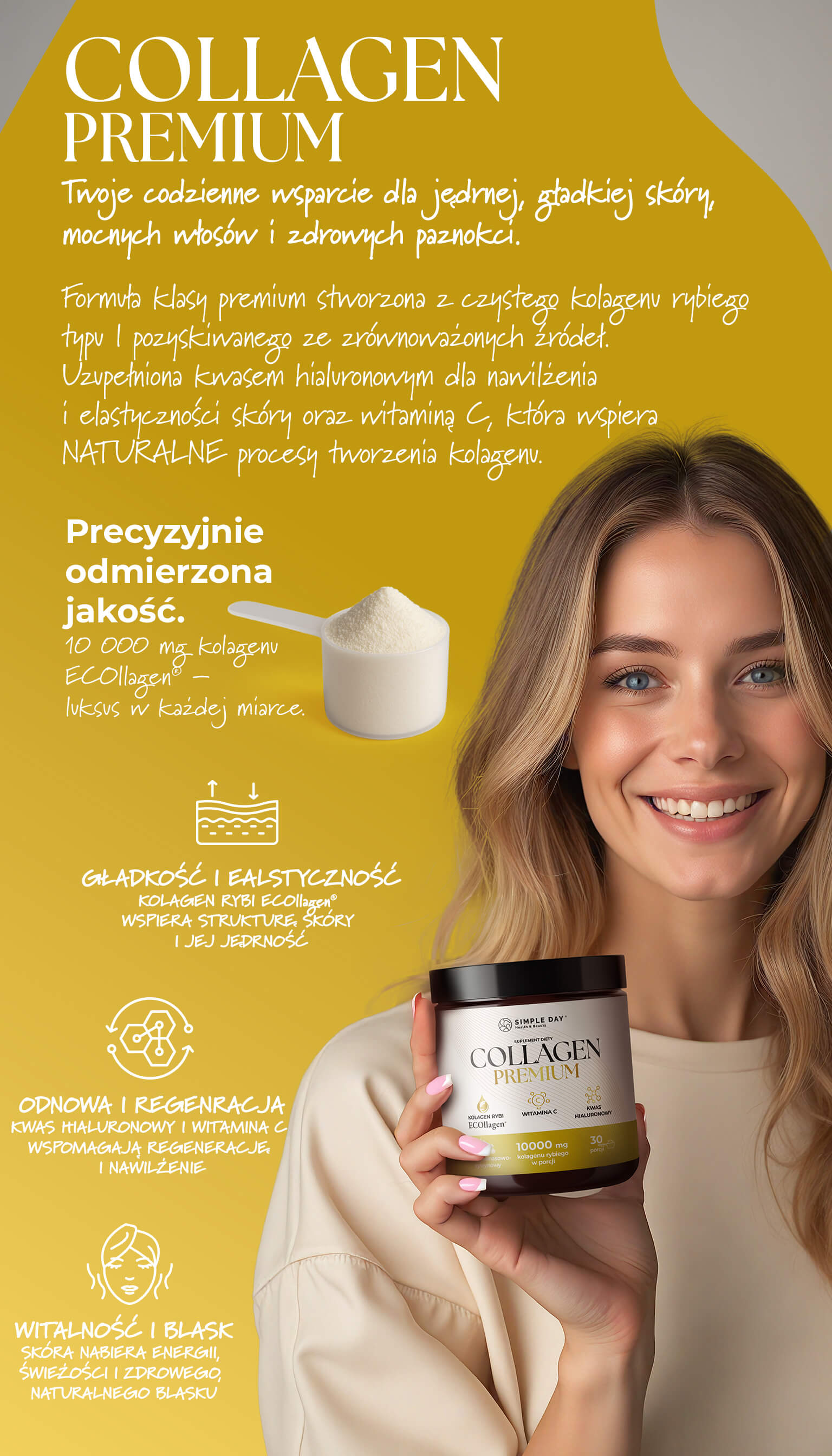 Collagen Premium - Twoje wsparcie każdego dnia. Opakowanie suplementu Collagen Premium Twój Cel To.