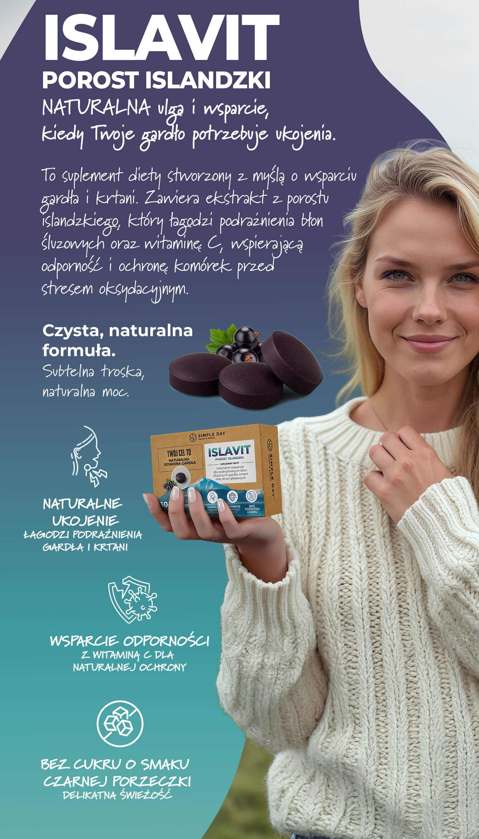 ISLAVIT – pastylki do ssania z porostem islandzkim i witaminą C