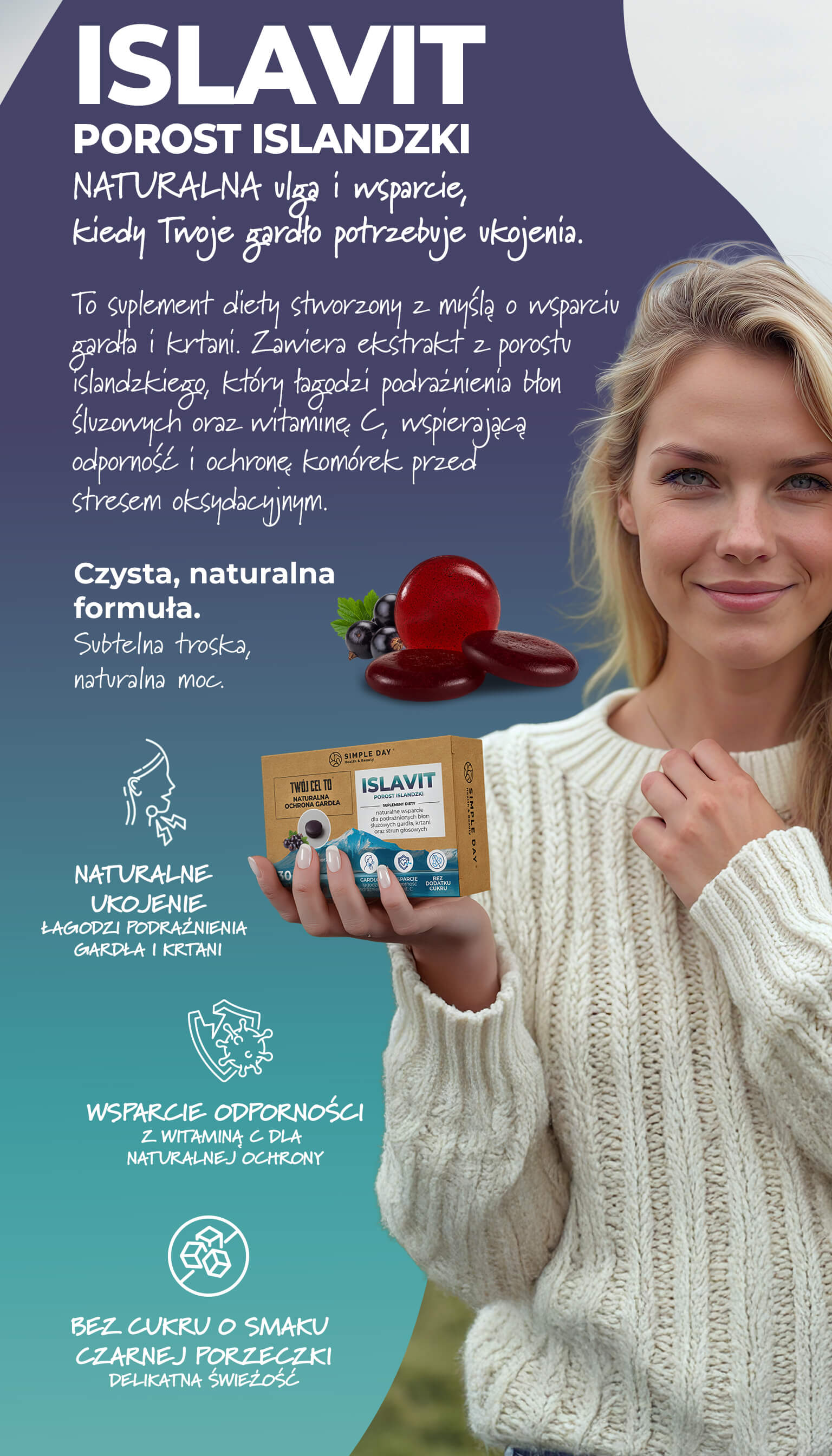 ISLAVIT – pastylki do ssania z porostem islandzkim i witaminą C