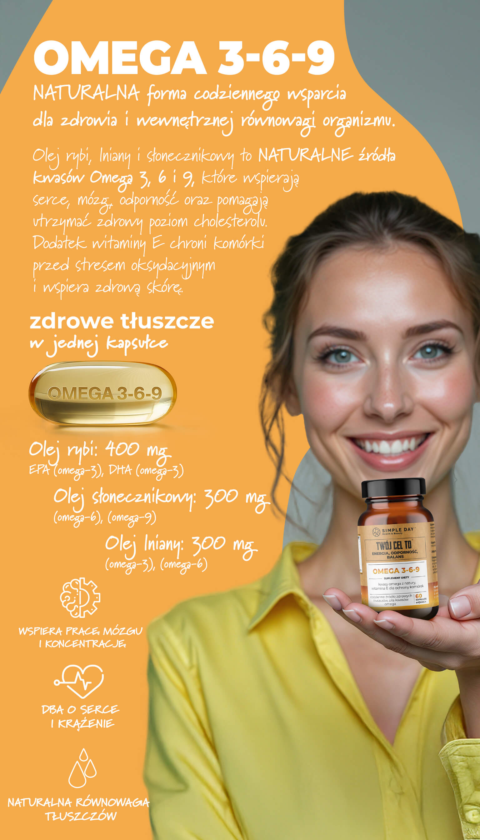 OMEGA 3-6-9 - suplement diety wspierający serce, mózg i skórę.
