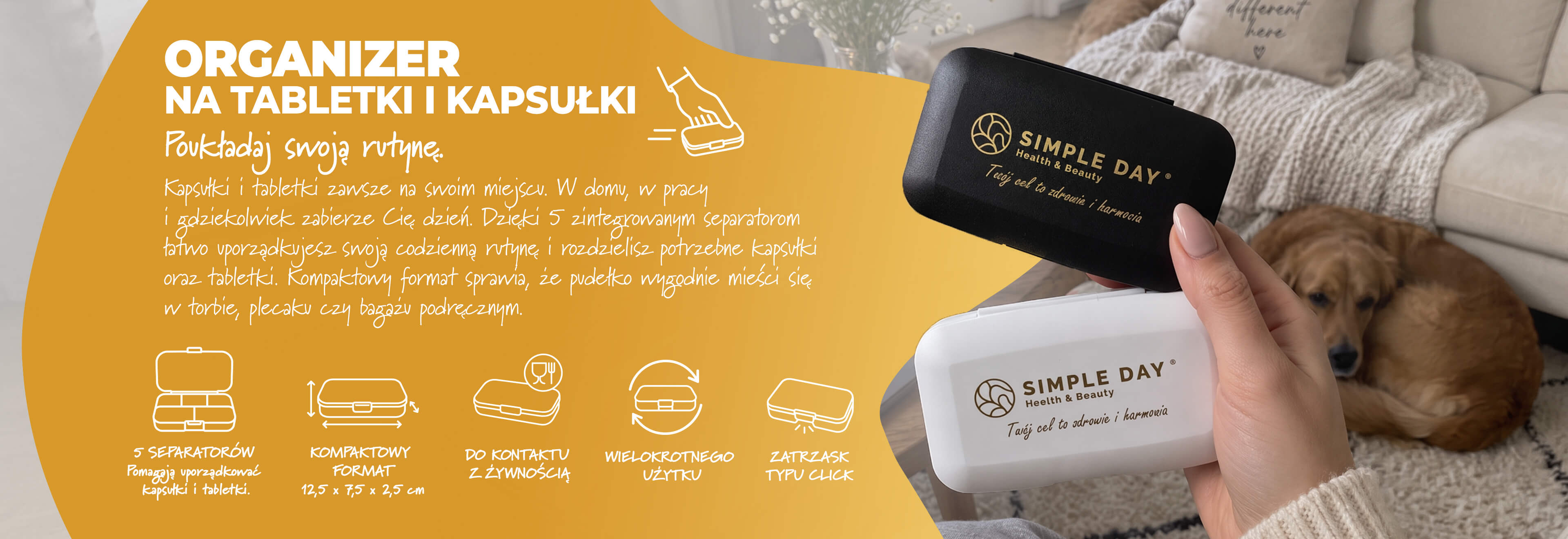 Pudełko na suplementy PIillbox– organizer na tabletki i kapsułki
