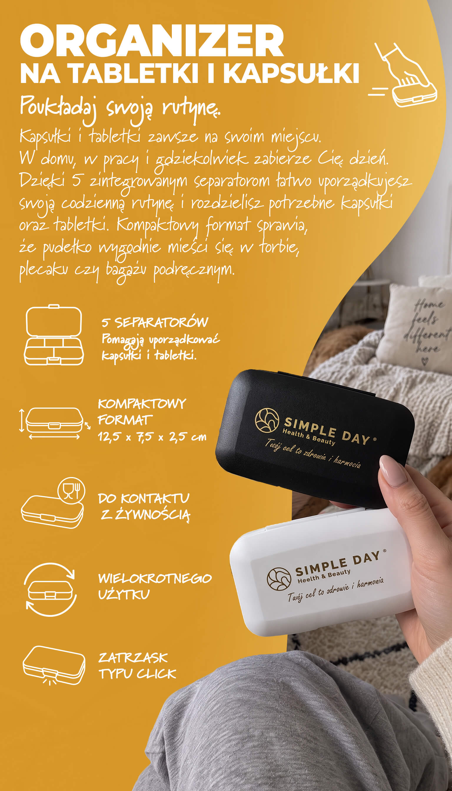 Pudełko na suplementy PIillbox– organizer na tabletki i kapsułki