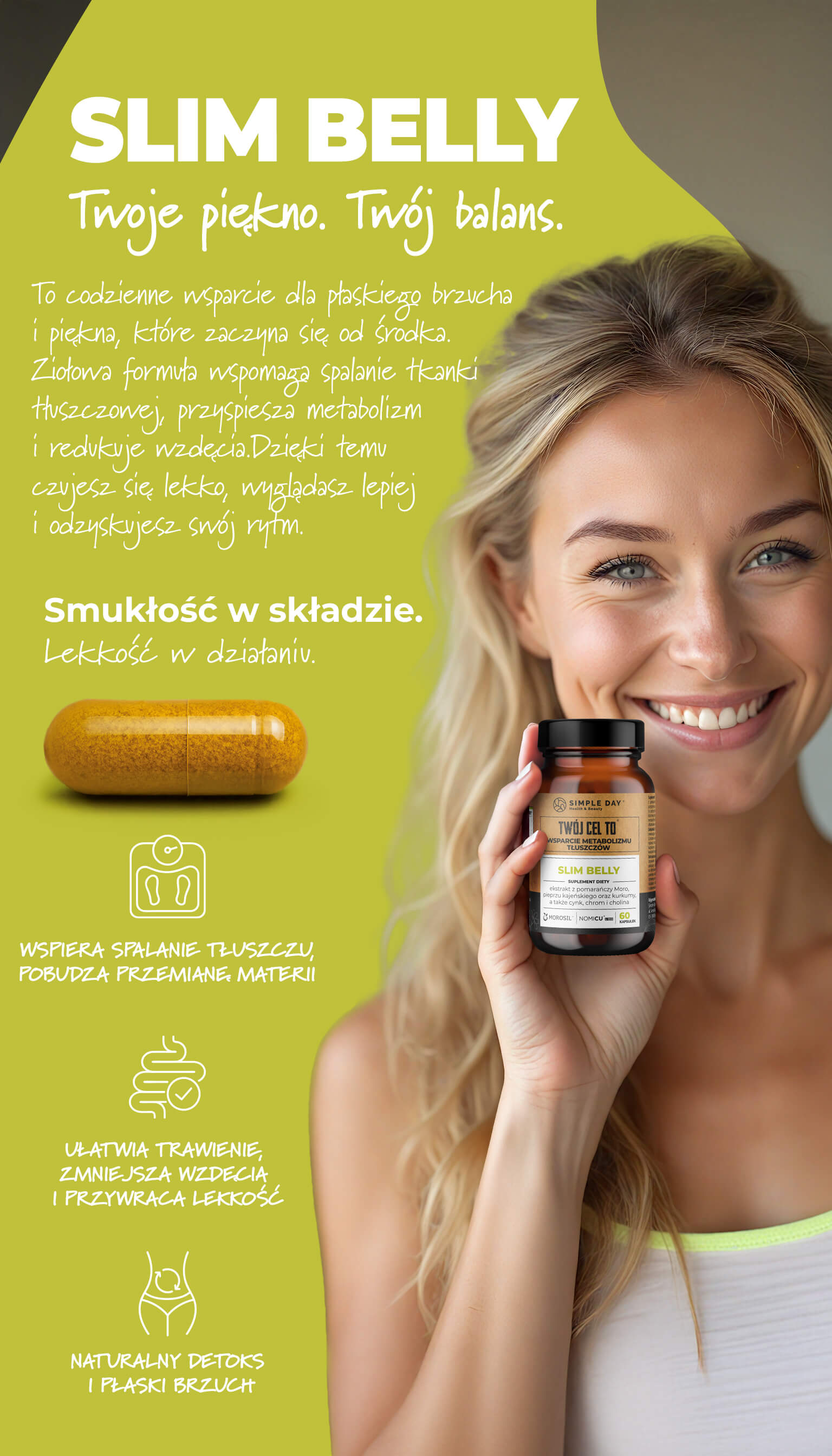 SLIM BELLY - suplement diety wspierający metabolizm i redukcję tłuszczu.