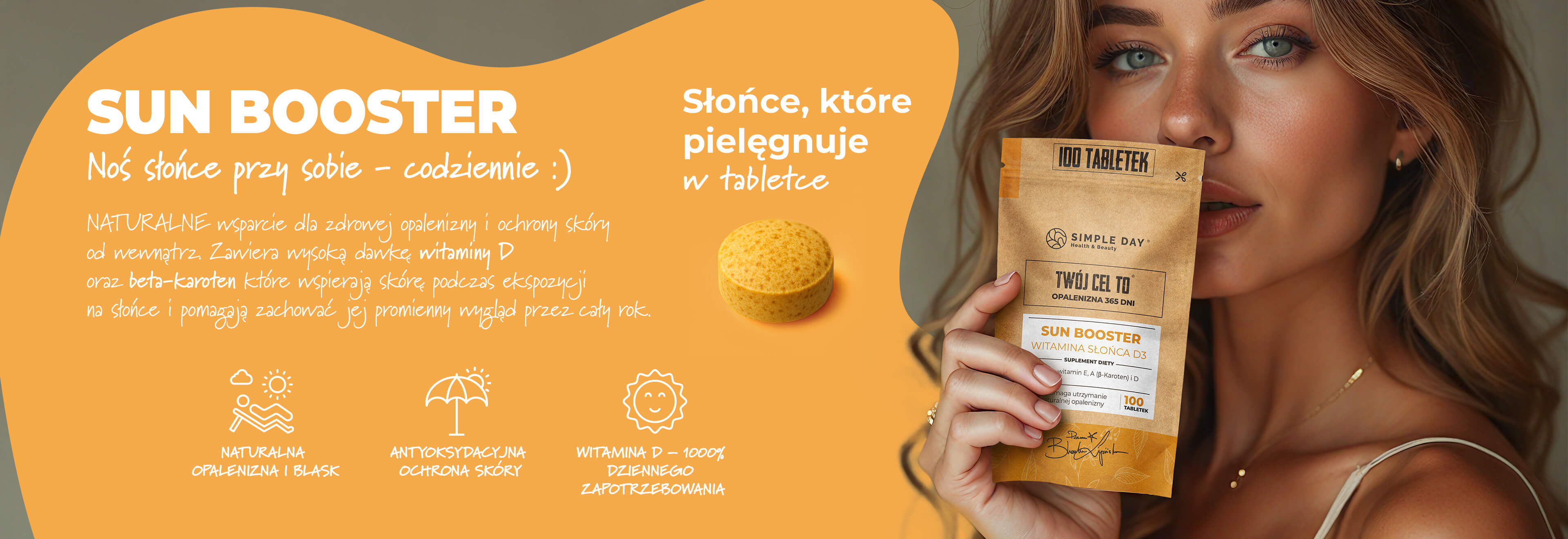Sun Booster – suplement diety na zdrową skórę i naturalną opaleniznę.