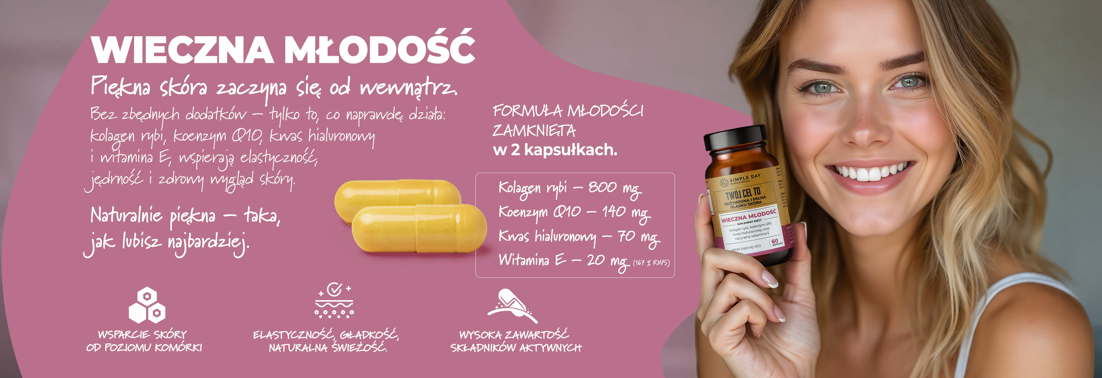 Suplement diety WIECZNA MŁODOŚĆ – kolagen i koenzym Q10