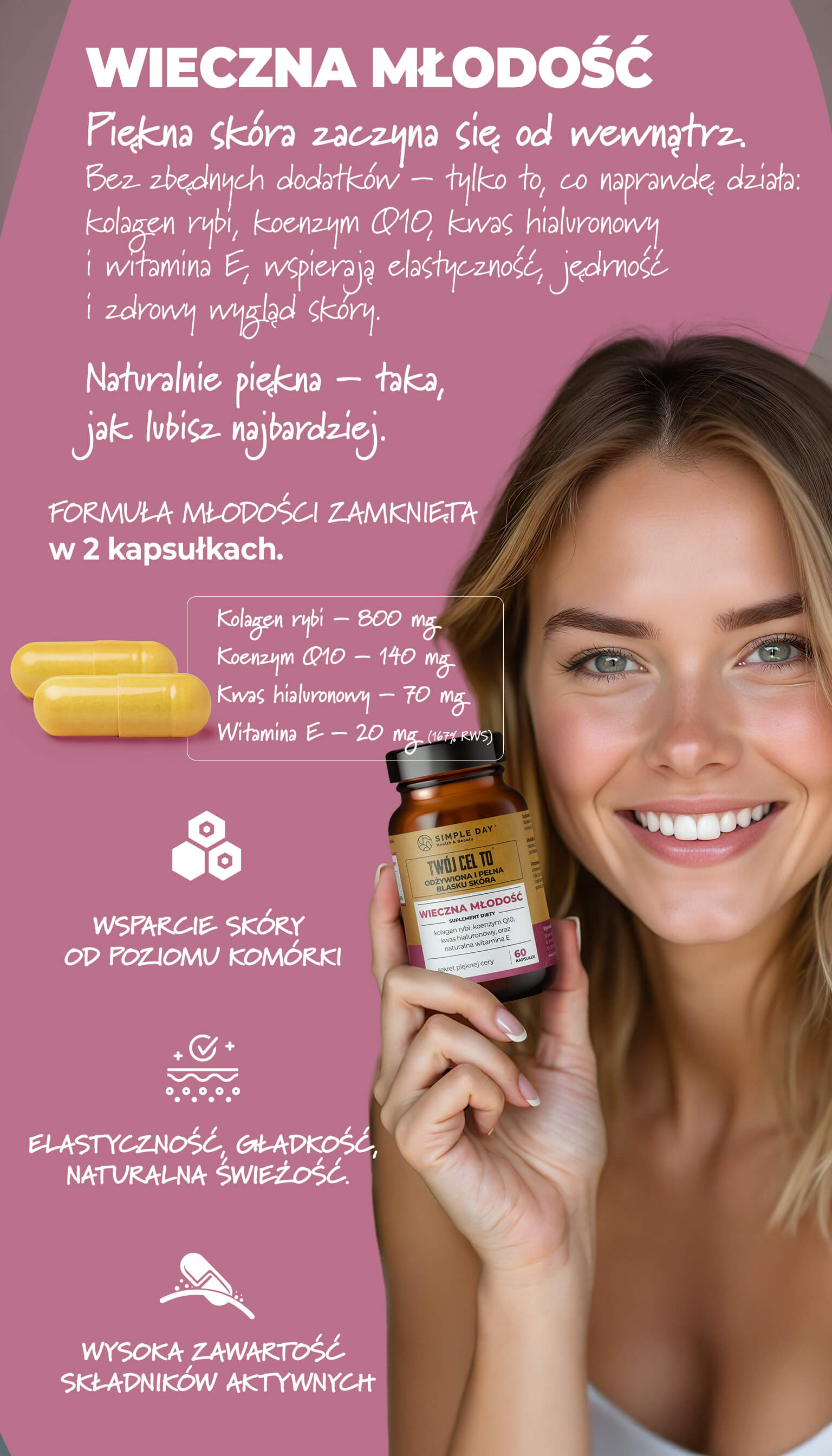 Suplement diety WIECZNA MŁODOŚĆ – kolagen i koenzym Q10