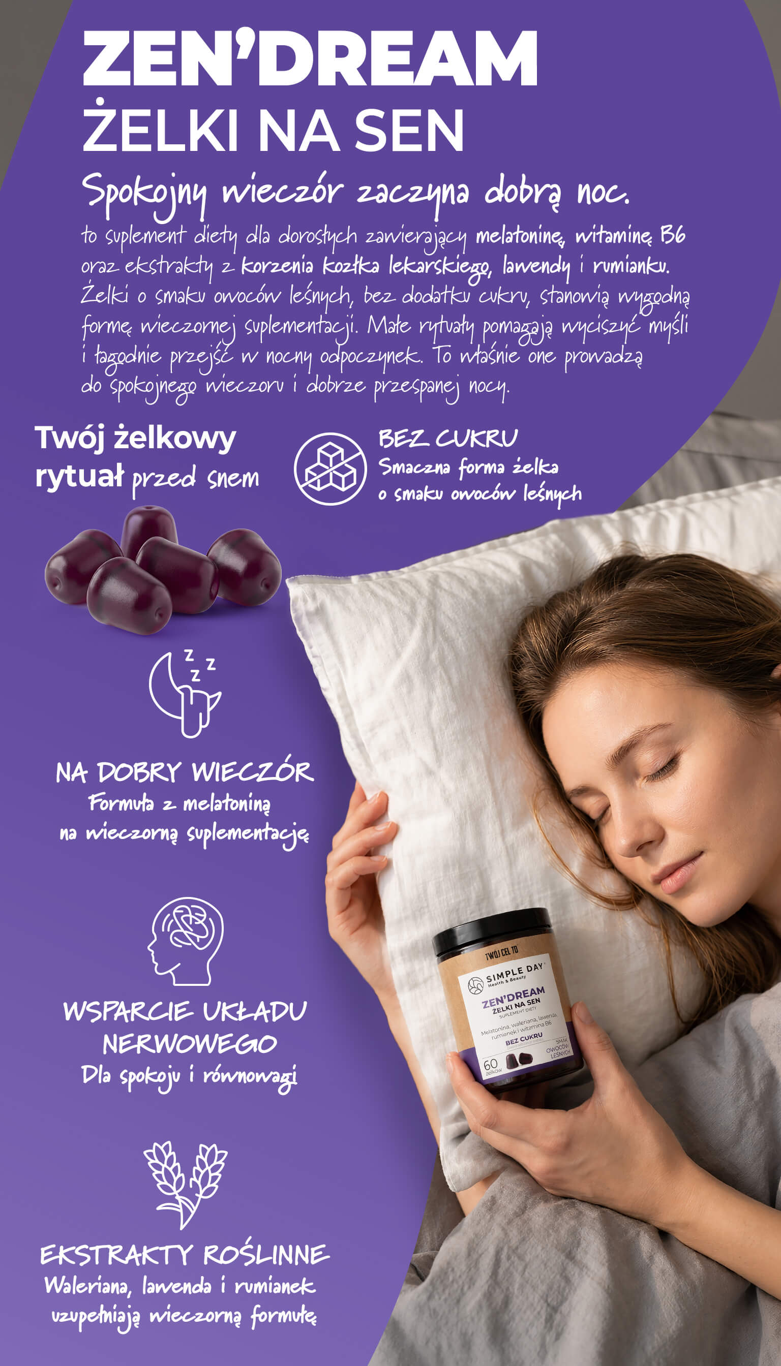 Żelki z melatoniną na lepsze zasypianie