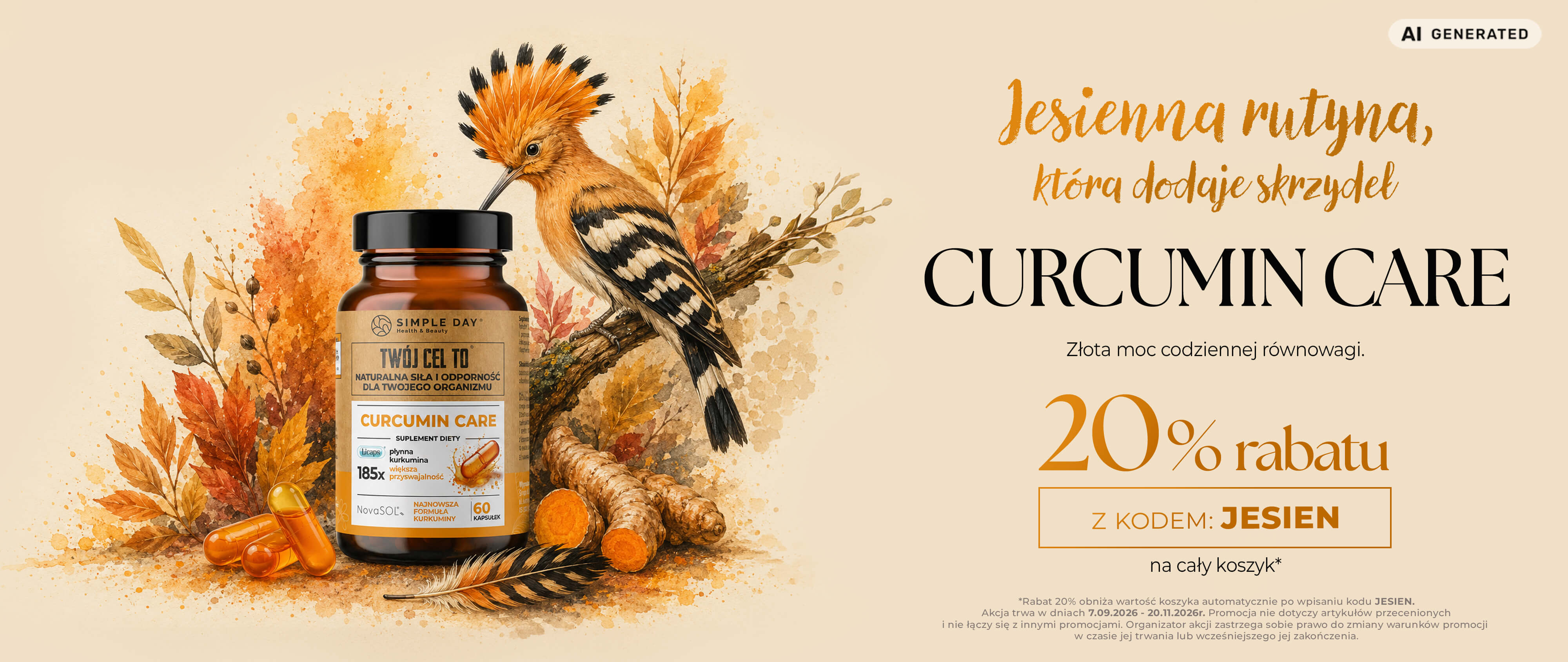 Jesienna rutyna - Twoja odporność dzięki Curcumin Care od Twój Cel To.